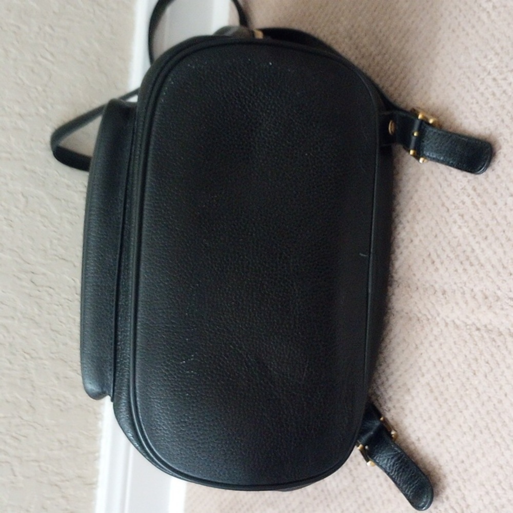 MCM Black Leather Backpack with Gold Accents - Picture 9 of 11